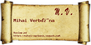 Mihai Verbéna névjegykártya